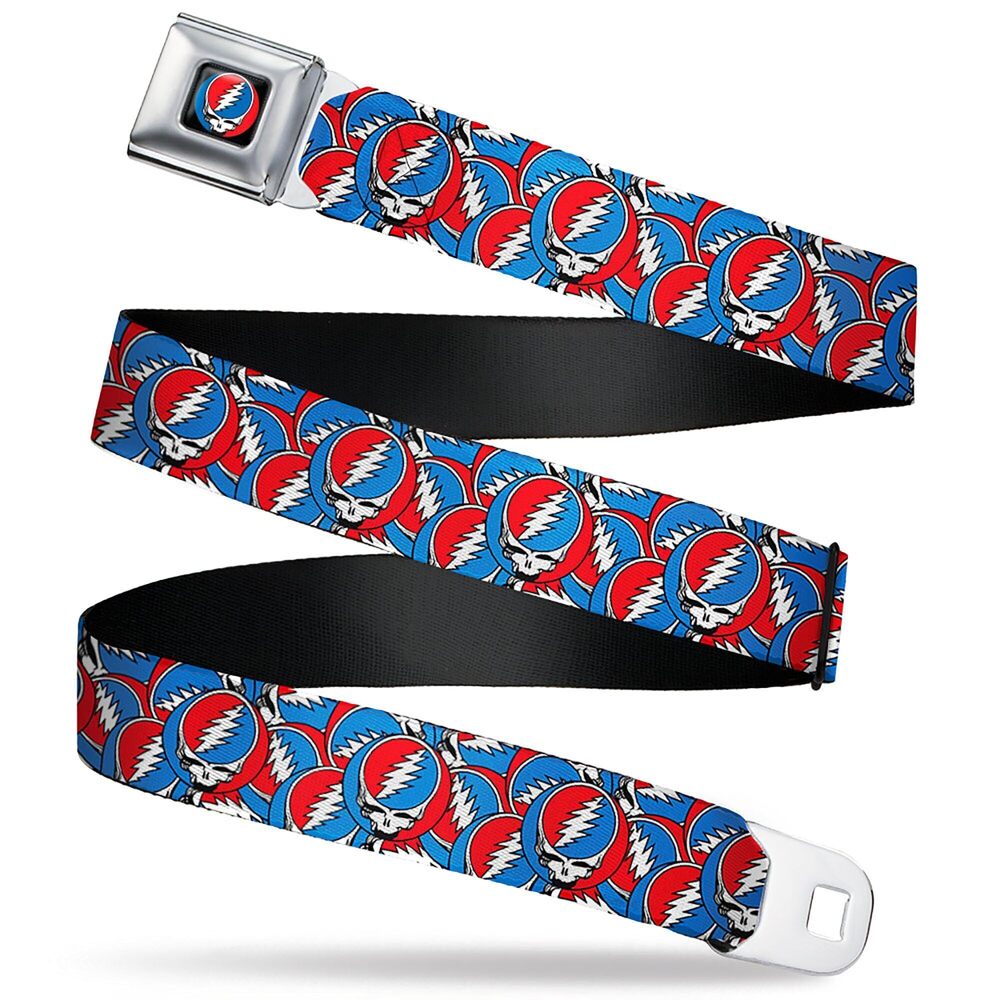 5643 Grateful Dead Belt, Seatbelt Buckle Belt, Grateful Dead Steal Your
